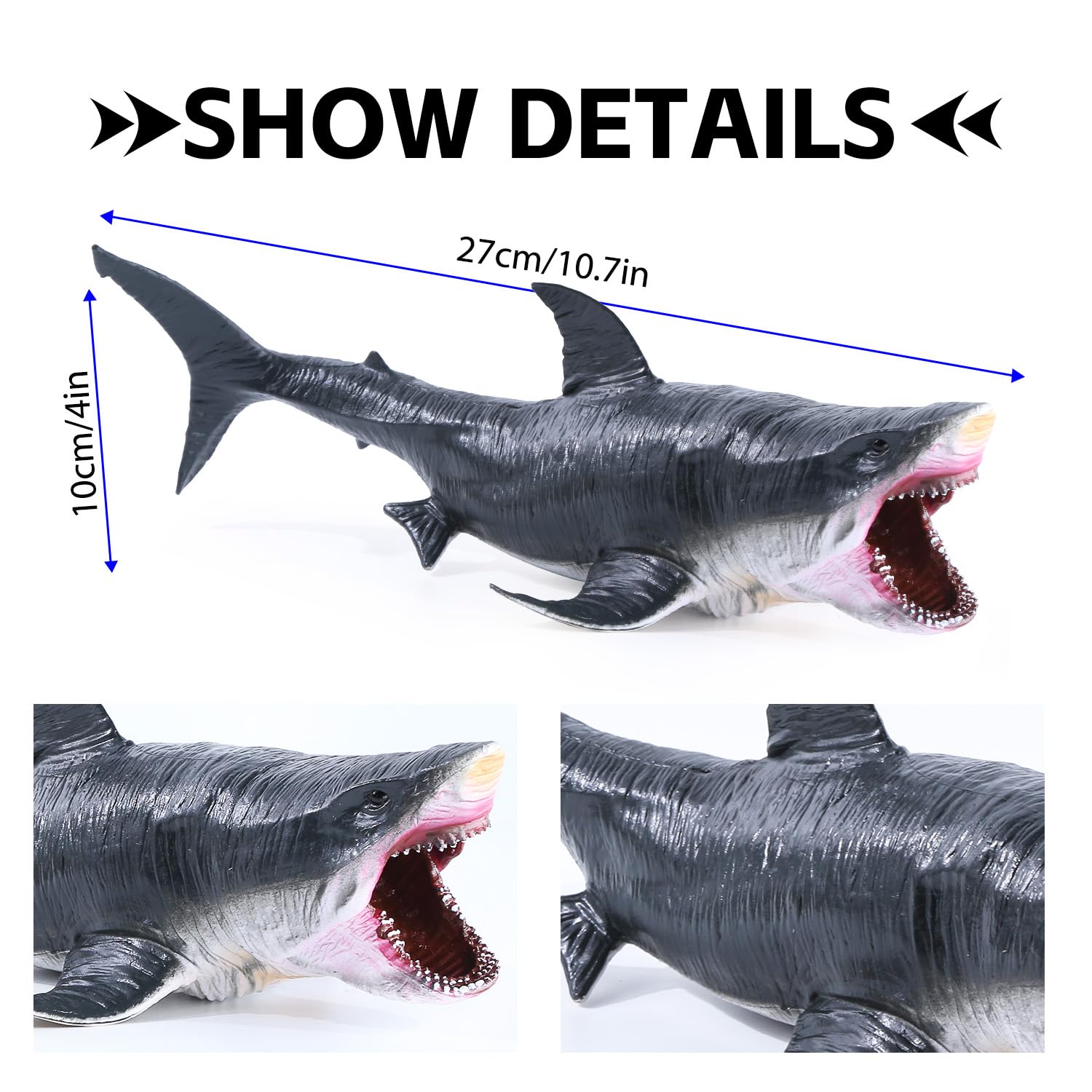 kukifun 11" Megalodon Shark Toy - Image 2