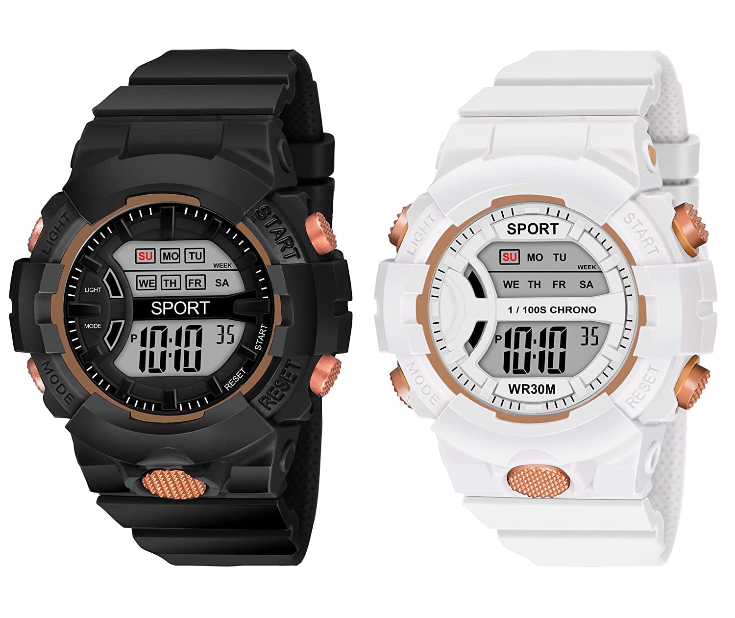 Jonicy Waterproof Digital Sport Watch for Mens-Women| Kids Watch for Boys - Watches for Men (Pack of 2) (Black & White) (B0BYDQJN22) Amazon Price History, Amazon Price Tracker