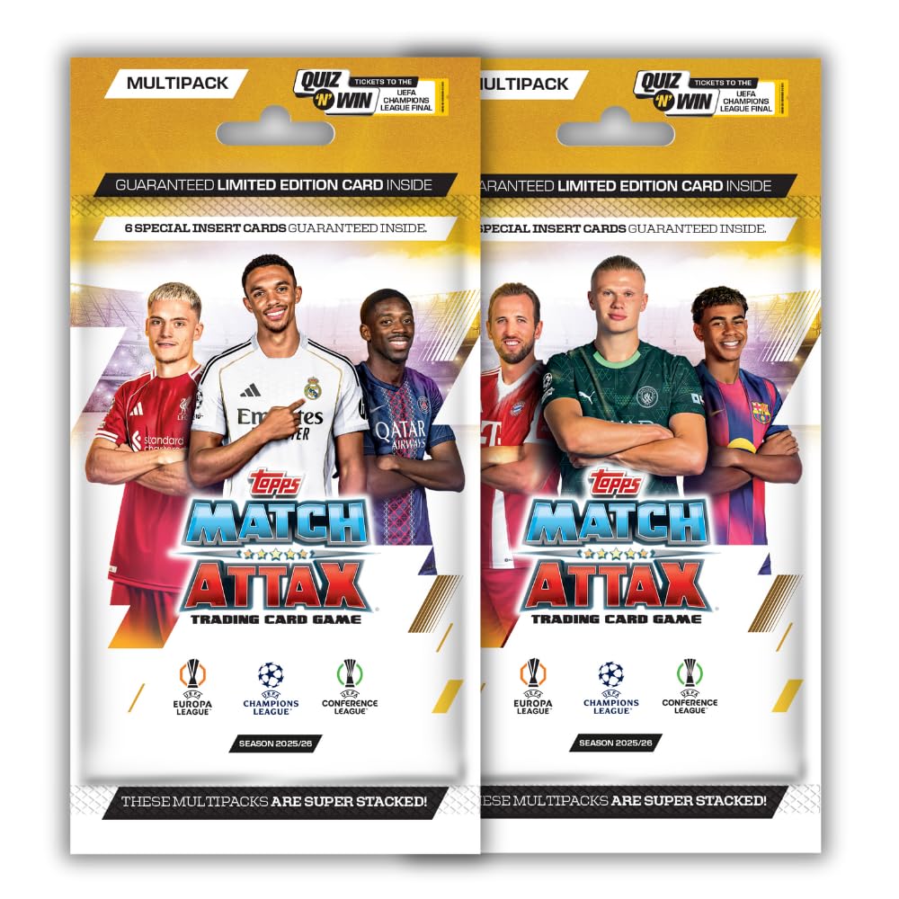 Topps UEFA Champions League Match Attax 2025-26 Trading and Collectible Card Game (Multipack of 2) Topps UEFA Champions League Match Attax 2025-26 Trading and Collectible Card Game (Multipack of 2)