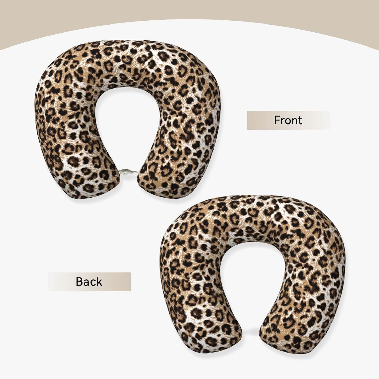 Travel Pillow Classic Leopard Print Cozy Soft Microfiber Memory Foam Neck Pillow Head Support Soft Pillow for Sleeping Rest Airplane Car Home Use