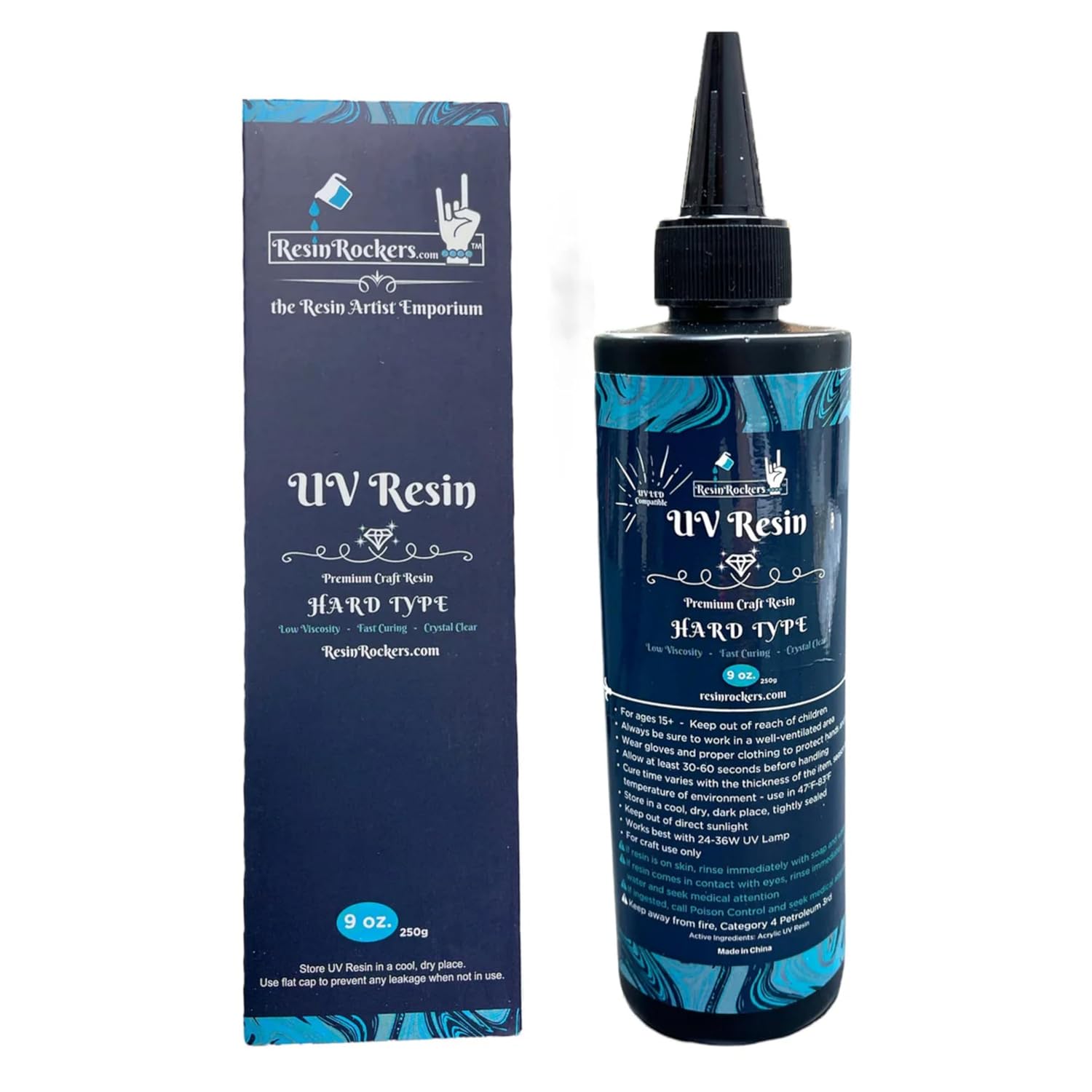 Hard Type UV Resin, Original Crystal Clear, Ultra Fast Curing by Resin Rockers