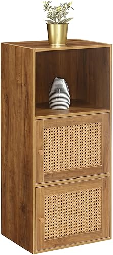 Miniatura 4 de Convenience Concepts Xtra Boho Weave - Organizador de almacenamiento moderno con estante, 2 puertas de gabinete, para sala de estar, baño, oficina,