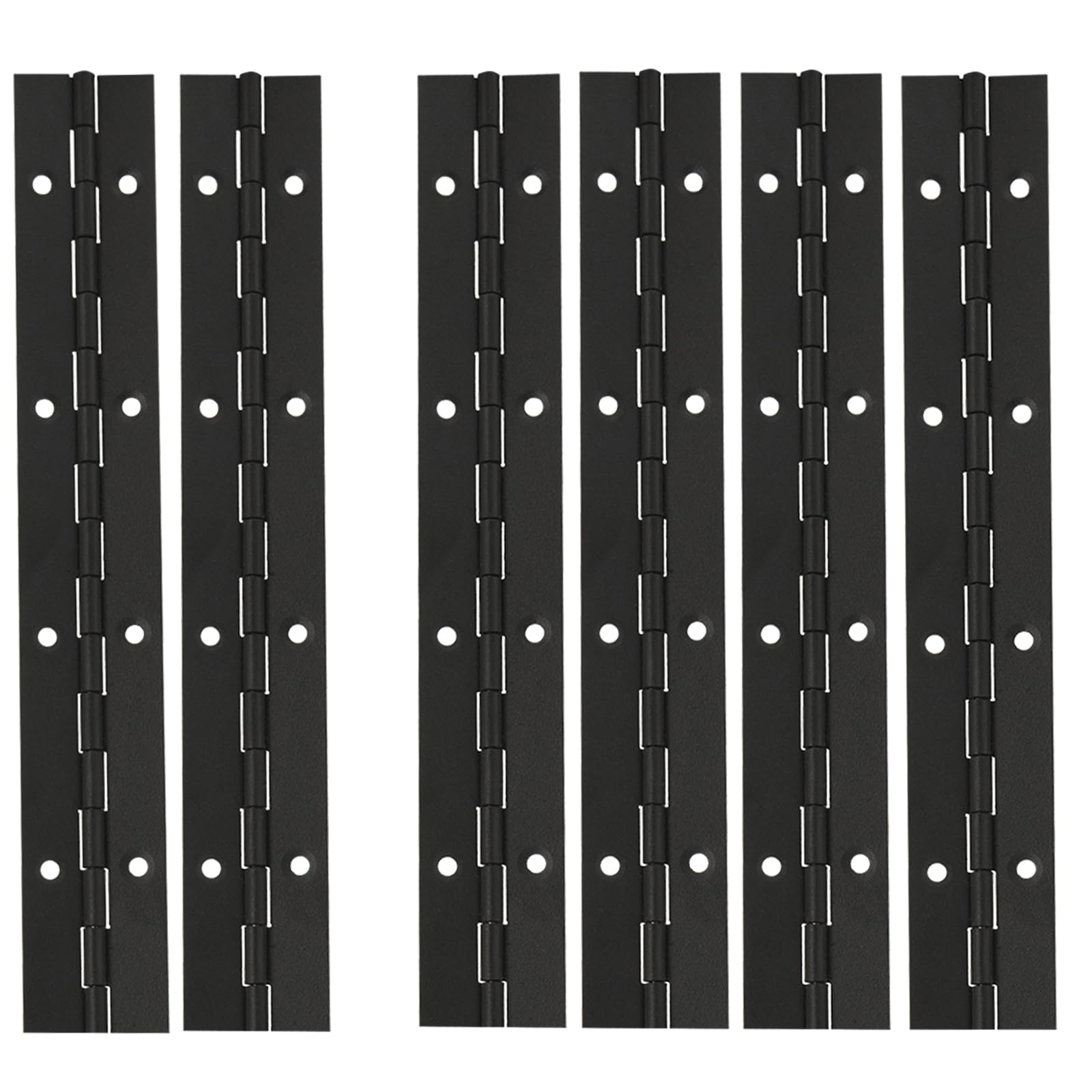 6 bisagras de piano para gabinete, bisagras plegables continuas de acero inoxidable de 8 pulgadas para puertas, gabinetes, ventana, color negro