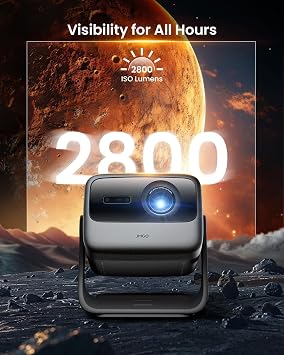 JMGO N1S Ultra 4K Triple Laser Projector with WiFi and Bluetooth, 2800 ISO Lumens, Google TV, 360 Sensorless Picture Correction, 300, HDR10, 20W Dolby Digital Plus, 3D-Active, Smart and Portable