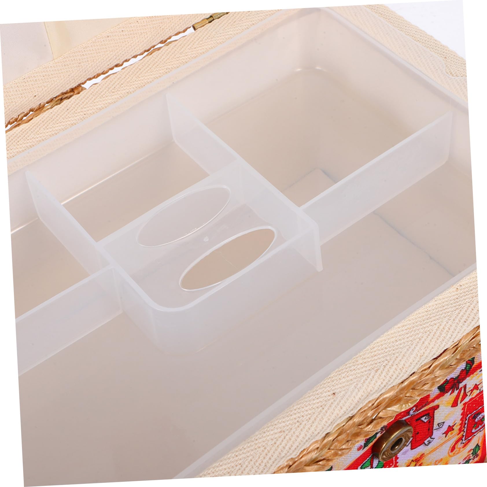 Cesta De Costura Para Bordar Caja De Almacenamiento Con Alfiletero Incorporado Bandeja Extraíble Bolsillo Interior Para Guardar Hilos y Accesorios De Costura Casa