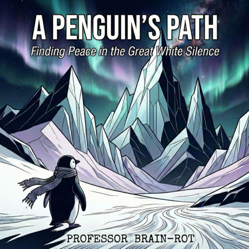 A Penguin’s Path: Finding Peace in the Great White Silence: An Existential Coloring Journey for the Overstimulated Soul (A Nihilist Penguin Meme Inspired Stress-Buster)