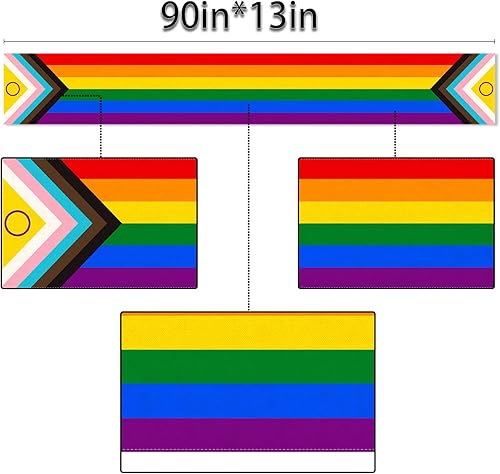 Miniatura 10 de Sunwer Camino de mesa Intersex Progress Pride June LGBTQ+ Gay Rainbow para interiores y exteriores, decoración de mesa para el hogar, cocina,