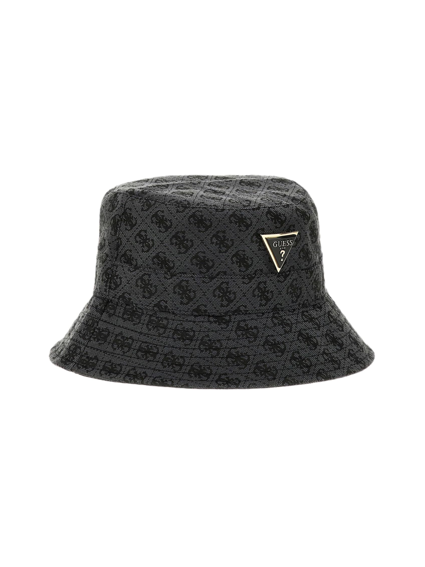GUESS Cappello Cloche Noelle Jacquard 4G Bucket Hat AW5371POL01 (IT, Testo, M, 4G Bucket Hat Coal Logo C26GU16 AW5371POL01)