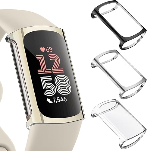 Miniatura 9 de Paquete de 3 protectores de pantalla para Fitbit Charge 65 (no para Charge 43), funda protectora de TPU completa, accesorios resistentes para Charge