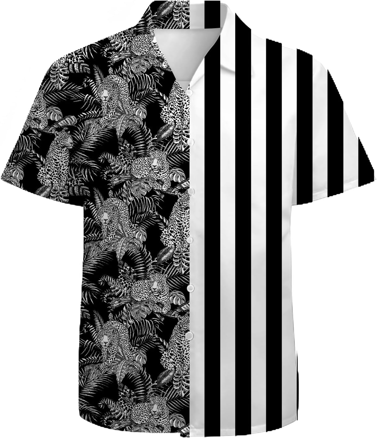 Mens Funny Hawaiian Shirts 3D Graphic Button Down Short Sleeve Tropical Holiday Beach Aloha Shirt