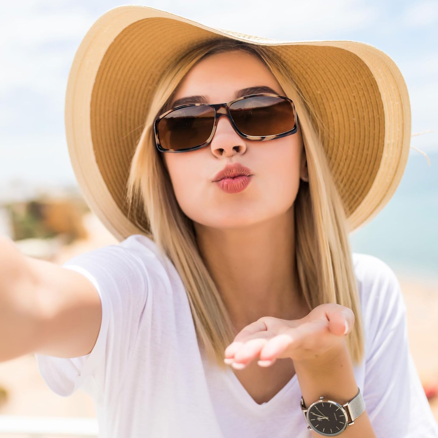 URUMQI Polarized Sunglasses Fit Over Glasses for Men Women, Wrap-around Driving Sunglasses 100% UV Protection - Image 2