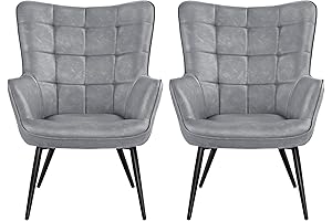 Yaheetech Grey Leather Accent Armchair: Style and Comfort