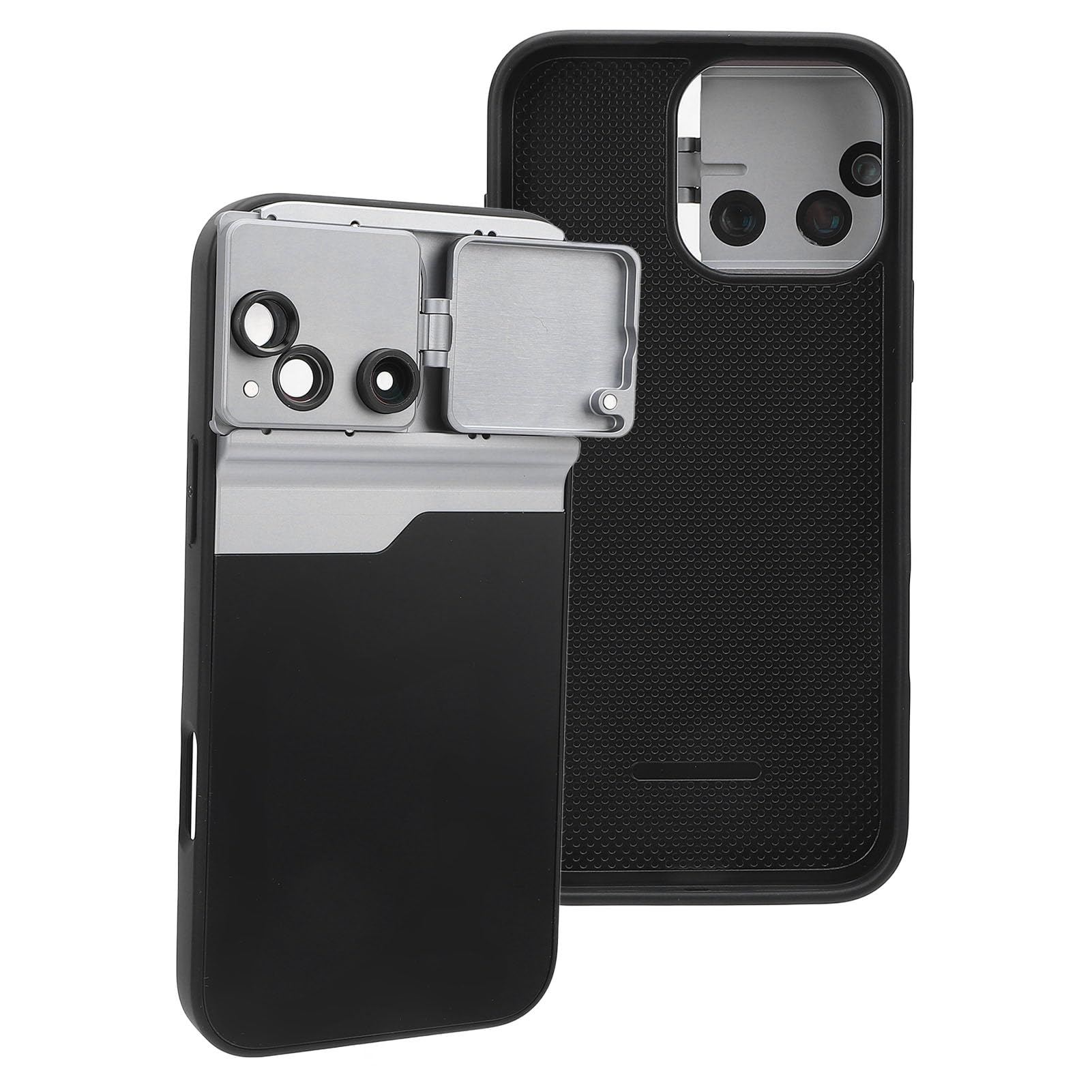 Akozon Kit de Lente de Cámara de Teléfono con Estuche 2X Teleobjetivo 10x Macro 180 Grados Fesheye para 16 Pro de Aluminio TPU TPU óptico de Vidrio