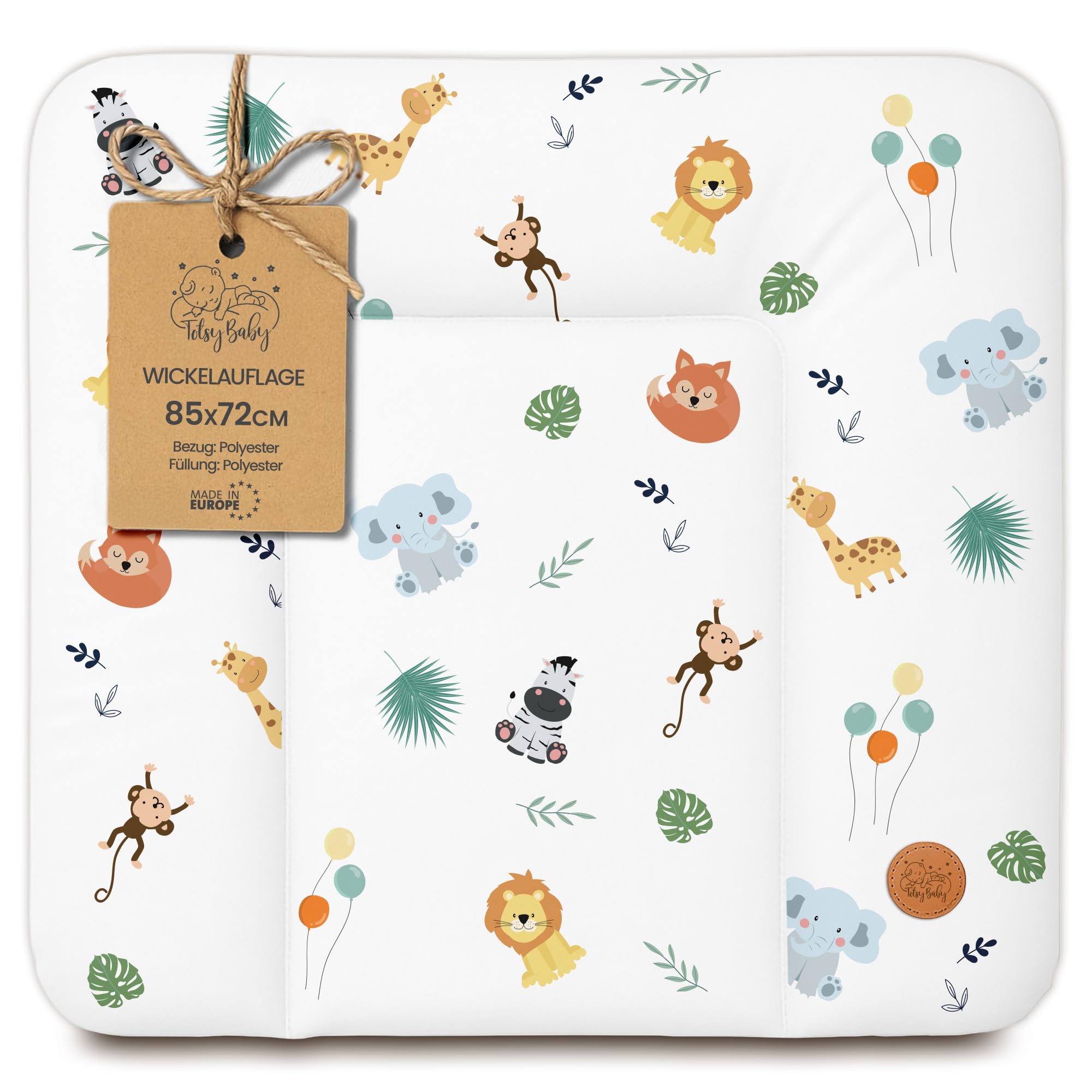 Changing pad wipeable and Waterproof 85x72 cm - Changing mat to Place on Changing Table, Changing top, Changing Dresser, or Washing Machine, Changing mat 85 x 72 Safari — image 1