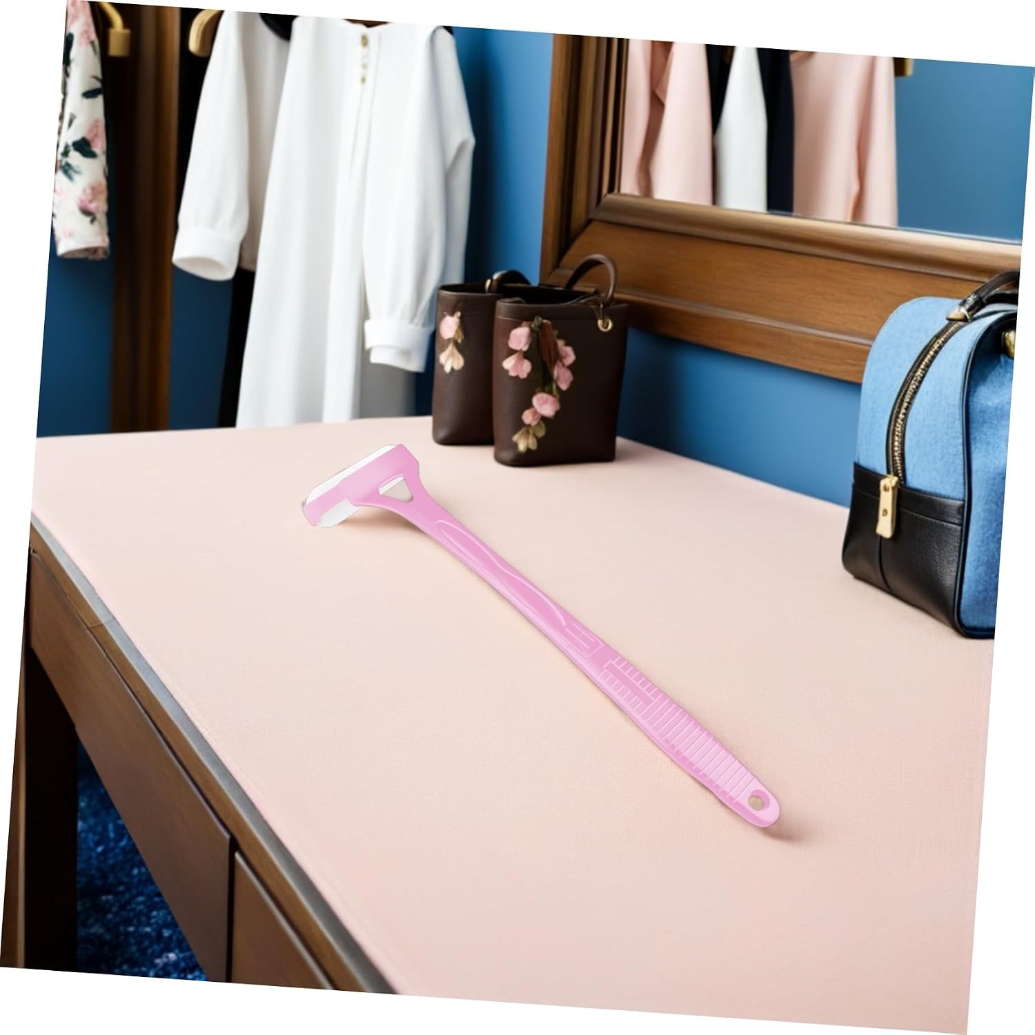 Folding Back Cream Applicator with Long Handle, Adjustable 29-46.5cm Lotion and Sunscreen Spreader for Even Coverage, Pink Back Lotion Applicator for Daily Body Care and Elderly