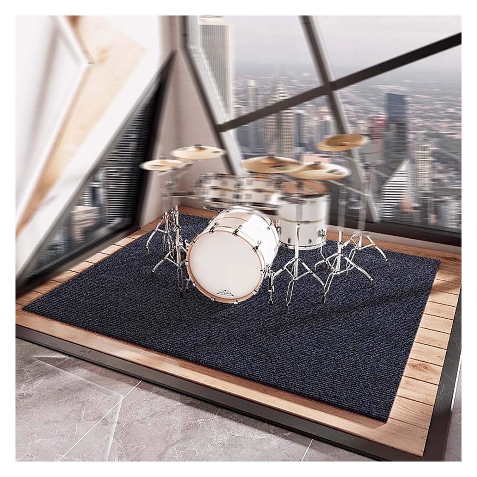 Alfombrilla de batería insonorizada gruesa antideslizante que absorbe los golpes, alfombrilla de suelo para piano que absorbe el sonido