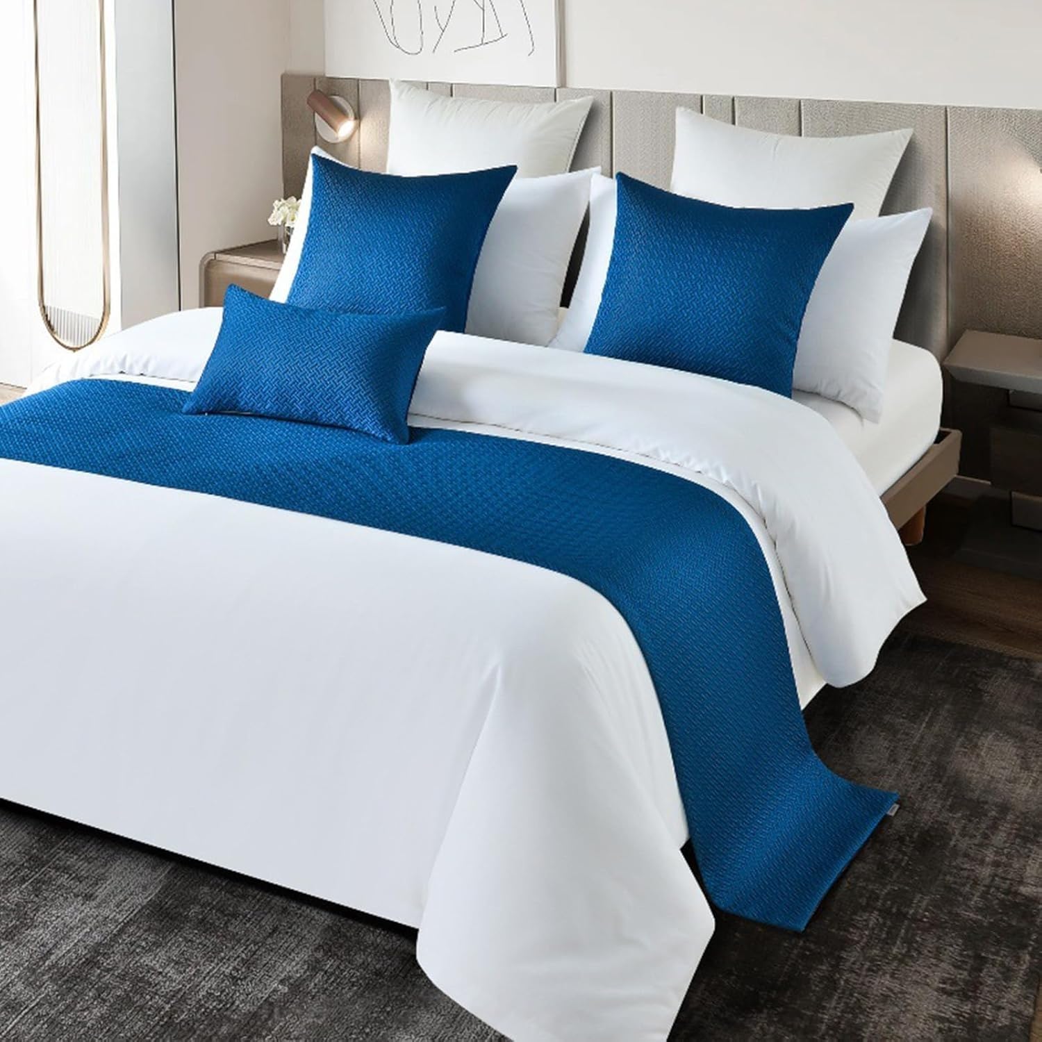 BAMCQ Bedloper bedlopers Hotel beddengoed premium bed sjaal bed vlag bed staartpad bedhoes bed decoratie oranje_50x240cm (1,8m bed