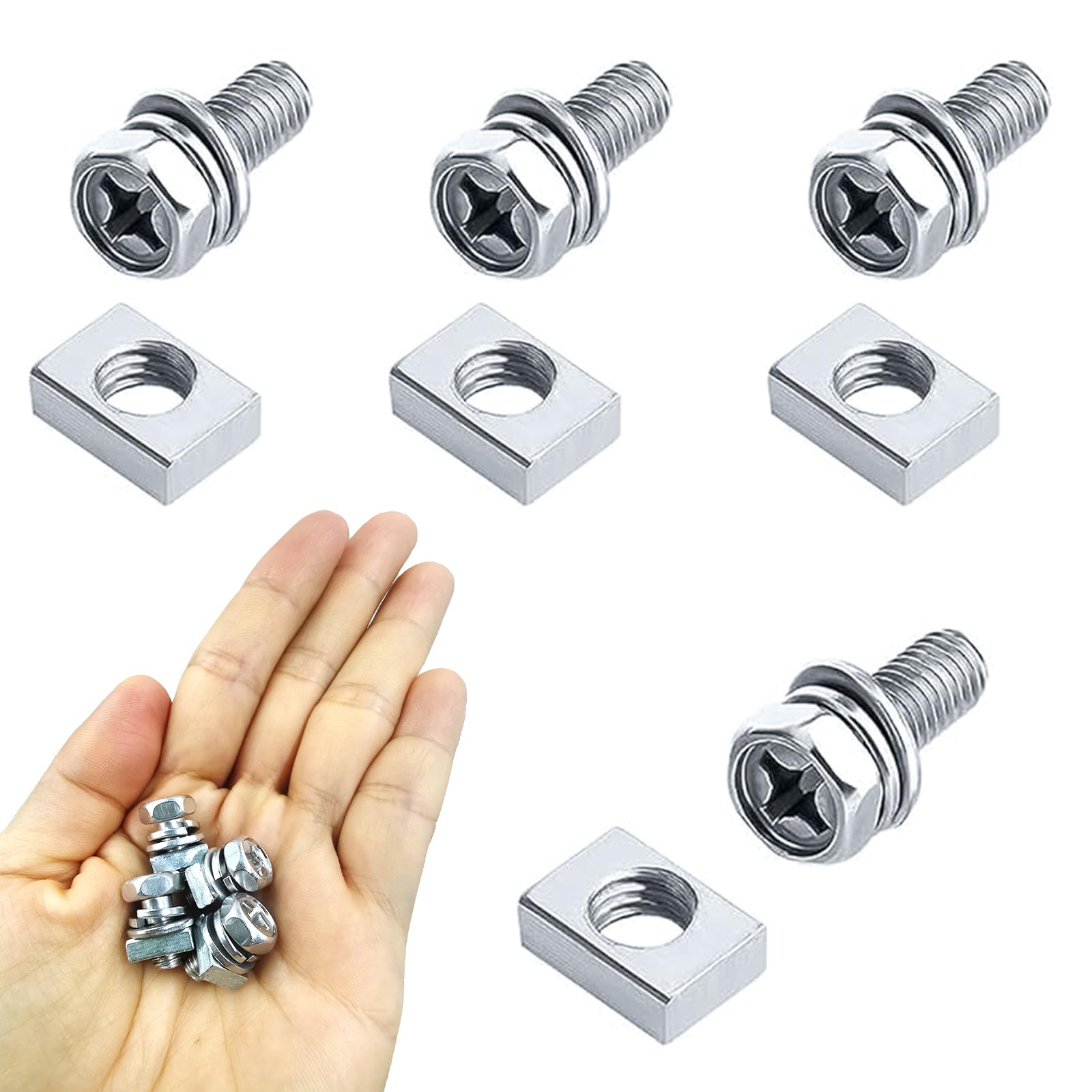 Kit 170 Pezzi Bulloni A Flangia Metrici Con Dadi, M6 M8 M10, Zincatura Gialla, Acciaio Legato