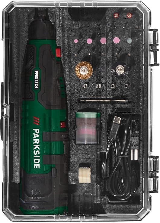 Parkside 12V Cordless Rotary Tool Multi Grinder PFBS 12 B6 for Drilling