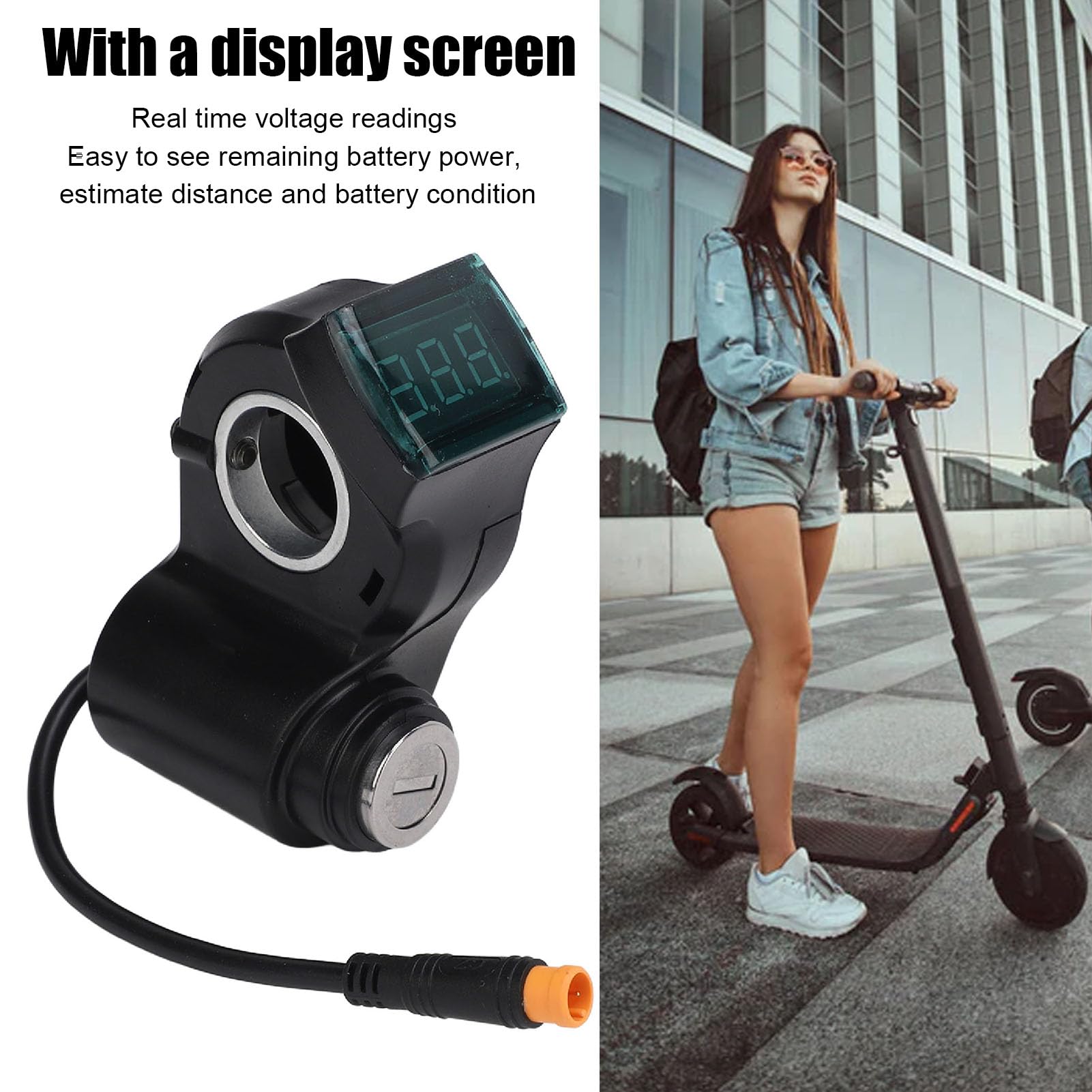 Blocco Accensione per Scooter Elettrico Spina a 3 Pin Blocco Interruttore Scooter con Avviamento a un Pulsante con 2 Chiavi per Kugoo M5 Monopattino Elettrico