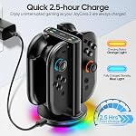 Switch 2 Controller Charger for Joy-pad 2, Switch2 Charging Dock for Any Direction Charging, 9 Light Modes Switch- 2 Joypad Charger Station