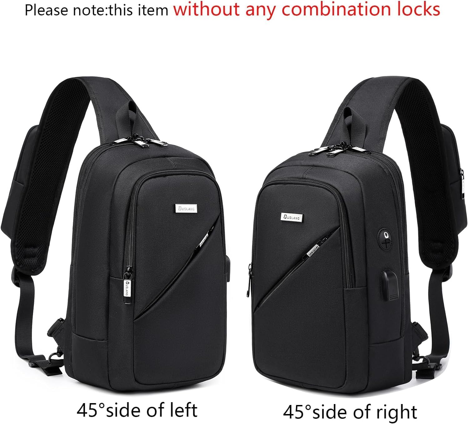 DUSLANG Crossbody Sling Backpacks for Men, Casual Shoulder Backpack Daypack Chest Bags with USB Charger Port For Camping Biking Travel Cycling - Image 9