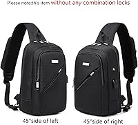 Vista 25 de DUSLANG Mochila de hombro para senderismo, bolsa cruzada para hombres, bolsas de pecho con puerto de cargador USB para campamento casual, ciclismo