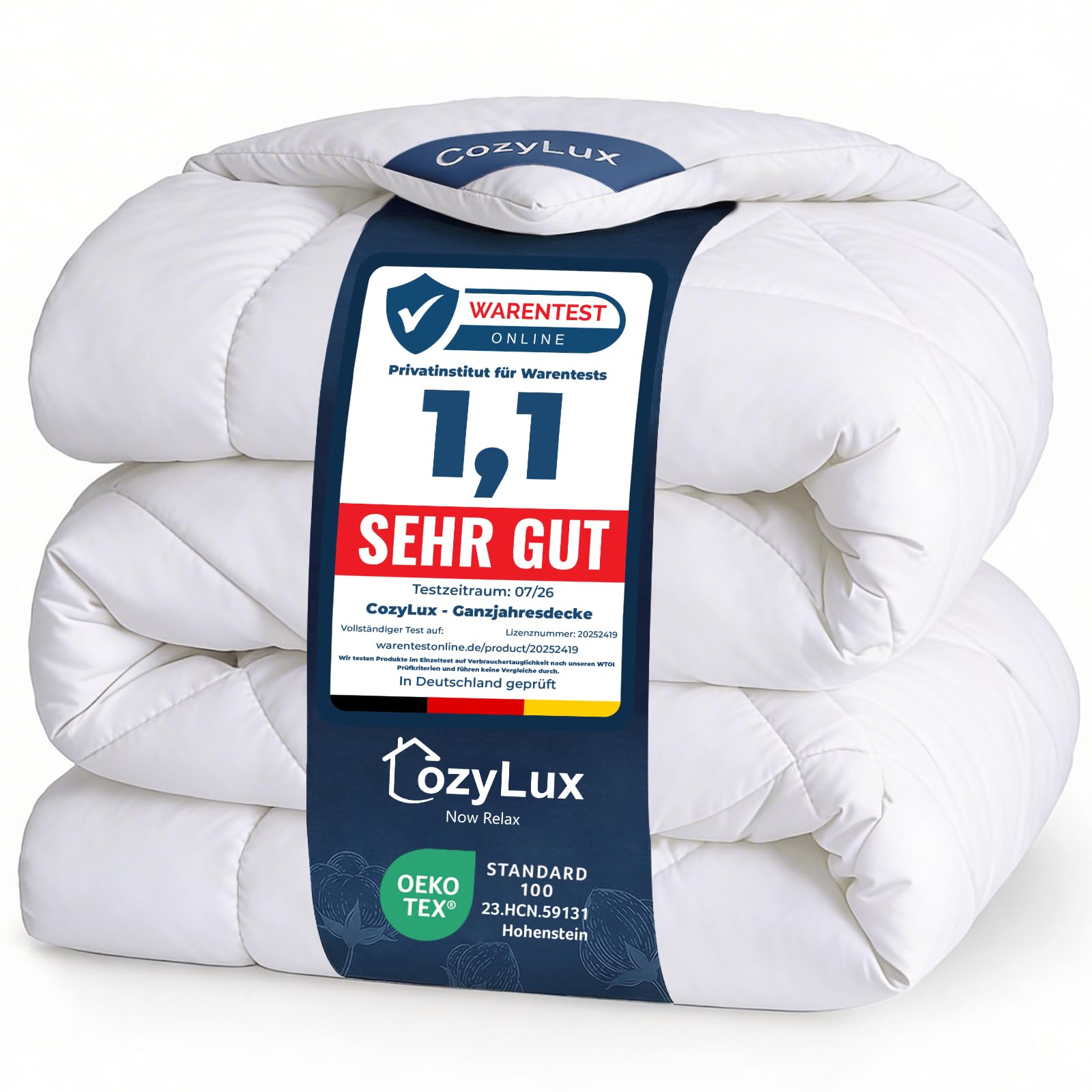 CozyLux Bettdecke 155x220 cm Weiß für 4 Jahreszeiten