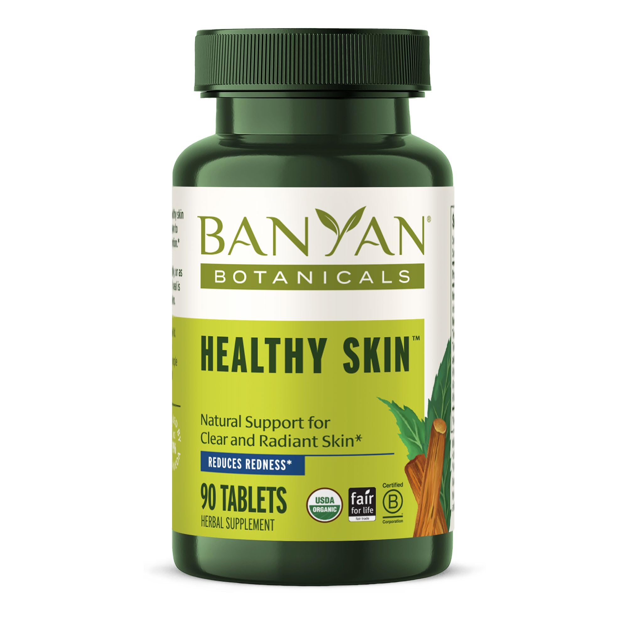 Banyan Botanicals Organic Healthy Skin – Internal Cleansing for Radiant Skin – with Neem & Manjistha for Smooth Texture & Systemic Soothing – 90 Tablets – USDA Organic