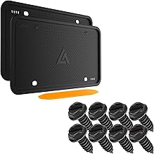 Aujen License Plate Screws and Silicone License Plate Frames 2 Pieces