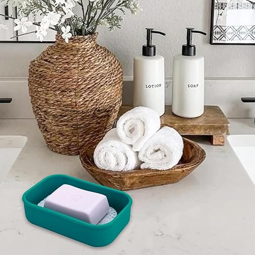 Miniatura 7 de Recipiente grande de jabón de viaje a prueba de fugas, funda de jabón de silicona con almohadilla de jabón, soporte portátil antideslizante para