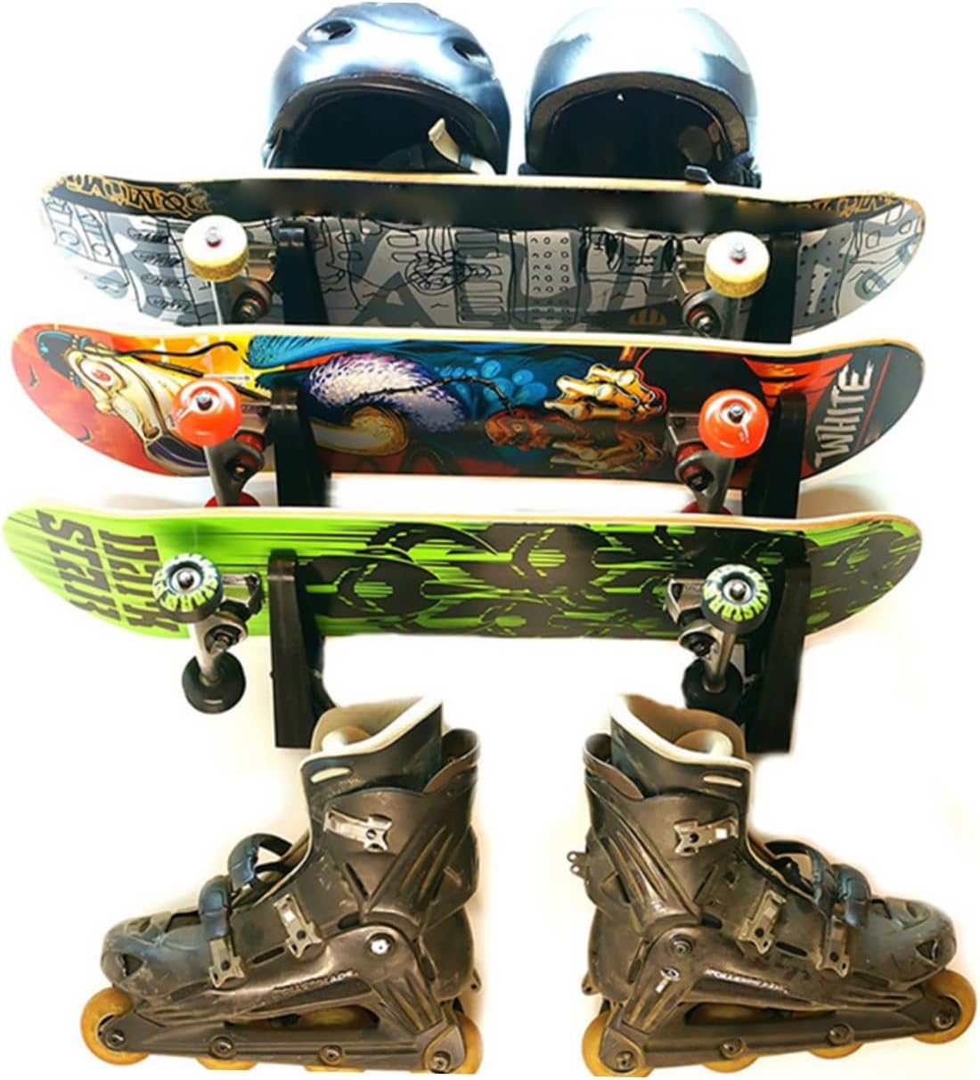 6pcs Multi Wall Rack Skateboard Holder Durable Wall Mount for Snowboard and Umbrella Strong Capacity Storage for Home and Shops