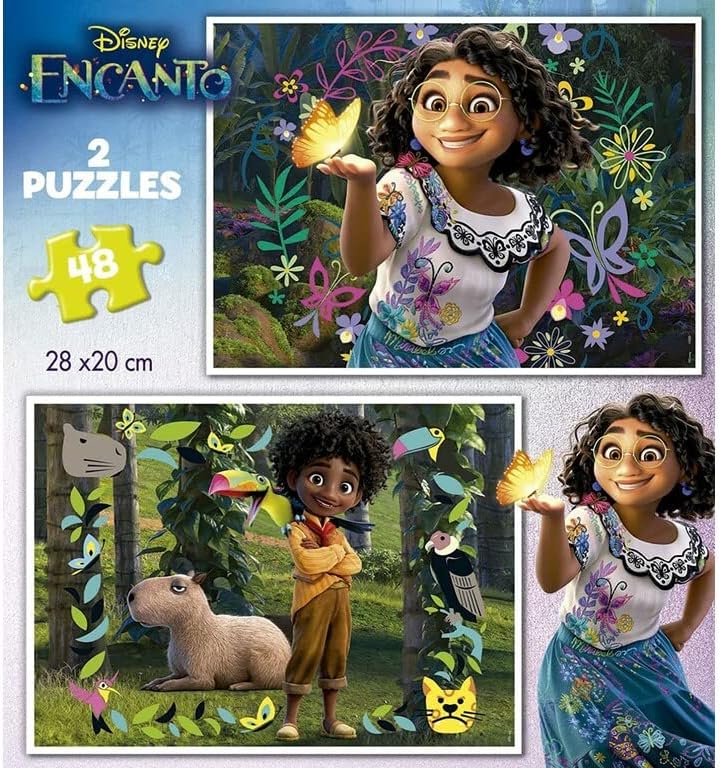 Educa - Charm, Disney. 2 Cardboard Puzzles with 48 Pieces Each, from 4 Years. 2 Charming Cardboard Children's Puzzles Composed of 100 Pieces Each (19200)