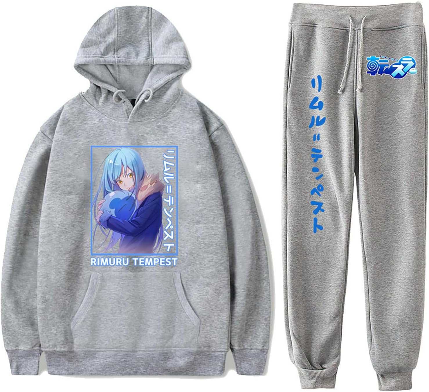 Unisex Adult Rimuru Cosplay Hoodie and Sweatpants Set Hooded Sweatshirts Pants Tracksuits Suit