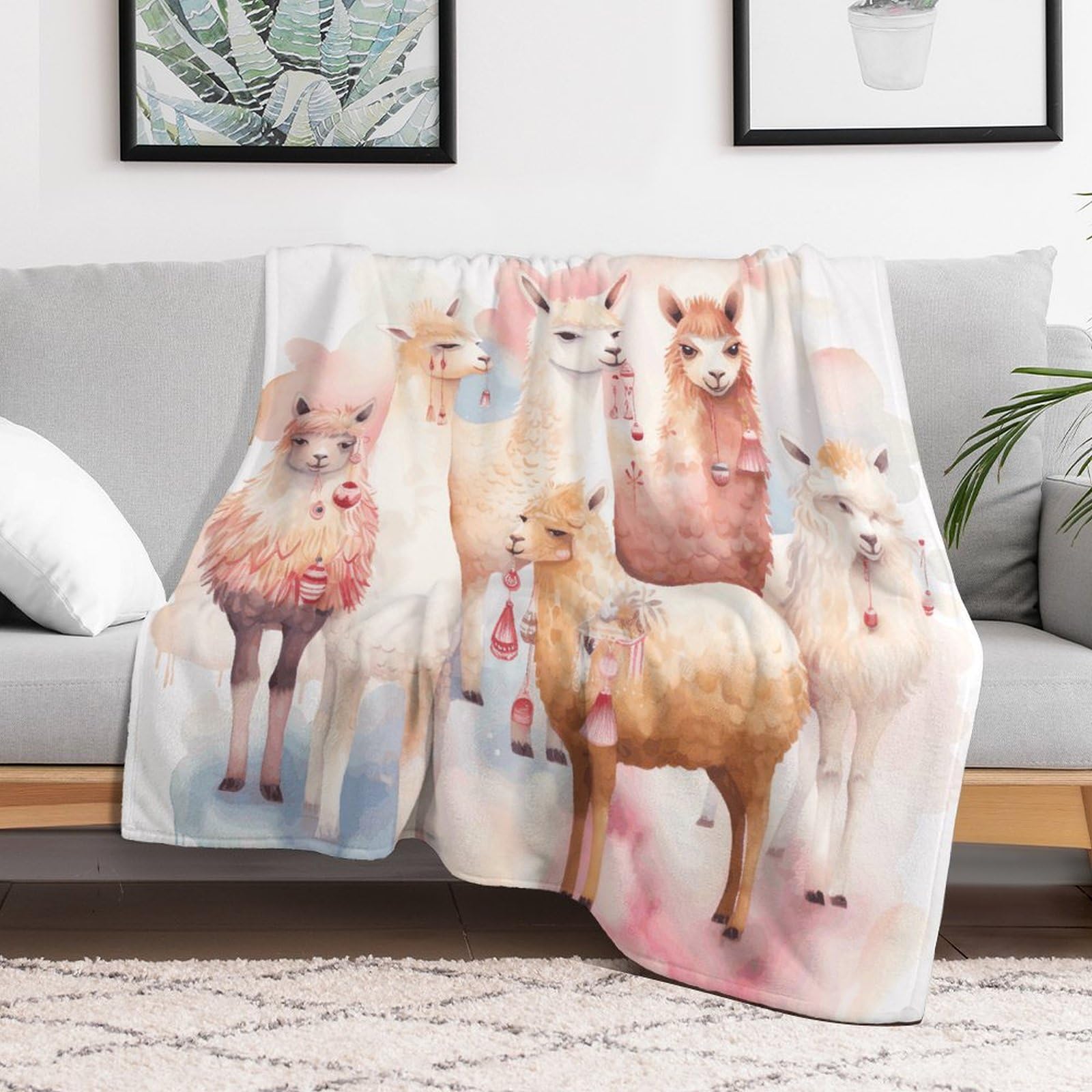 Couverture en micro polaire 177x203 cm légère et chaude pour lit et canapé