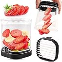 Creative Strawberry & Fruit Slicer - Detachable Cutter with Push Plate (Black)