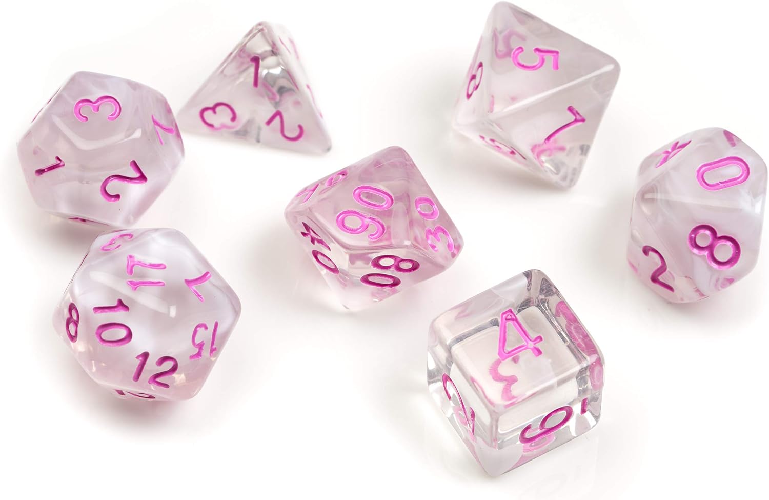 Sirius a Dice White Cloud + Pink Ink Dice Game Set