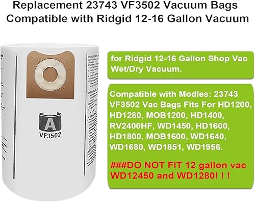 Miniatura 4 de Filtro VF6000 para aspiradoras Ridgid Shop Vac de 5 a 20 galones, filtro HEPA de 5 capas para WD5500 WD0671 WD6425 WD7000 (paquete de 2 filtros
