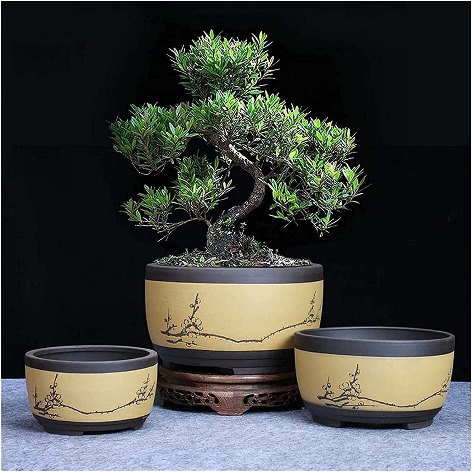 Rustykalna, ręcznie robiona, fioletowa gliniana doniczka, klasyczna, prosta doniczka na balkon, biurko, bonsai, krajobraz, doniczka z kwiatami, zielone rośliny, sukulenty, doniczki do sadzenia w ogr