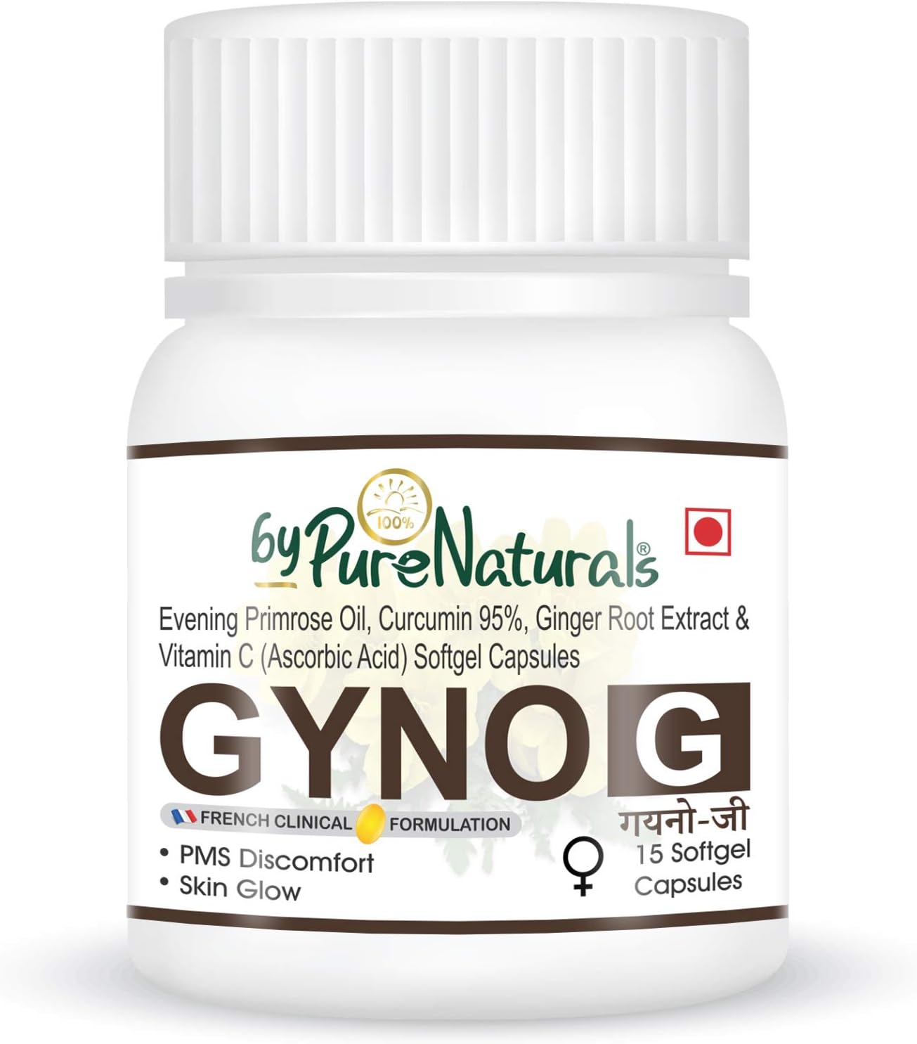 byPurenaturals Gyno-G With Evening Primrose Oil Kin Vitamin 500Mg 15 Softgel Capsules Jar
