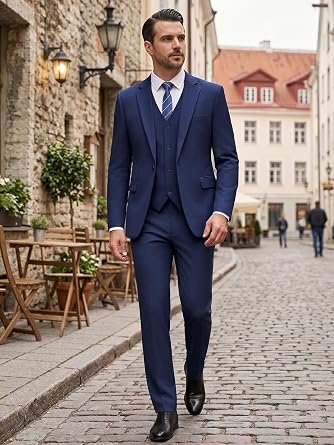 Men's Suits 3 Piece Slim Fit 1 Button Business Formal