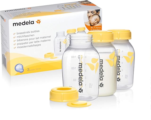 Medela Set of 150 ml BPA-Free Bottles - Set of 3 bottles for expressing, storing and feeding breast milk in a durable freezer and fridge safe design