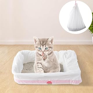 Dorakitten 30pcs 45’’ x 18’’ Cat litter Box Liners with Drawstring, Extra Large Heavy Duty Litter Pan Liner Bags, Rubbish Bags for Pet Cat Litter Box Cat Supplies
