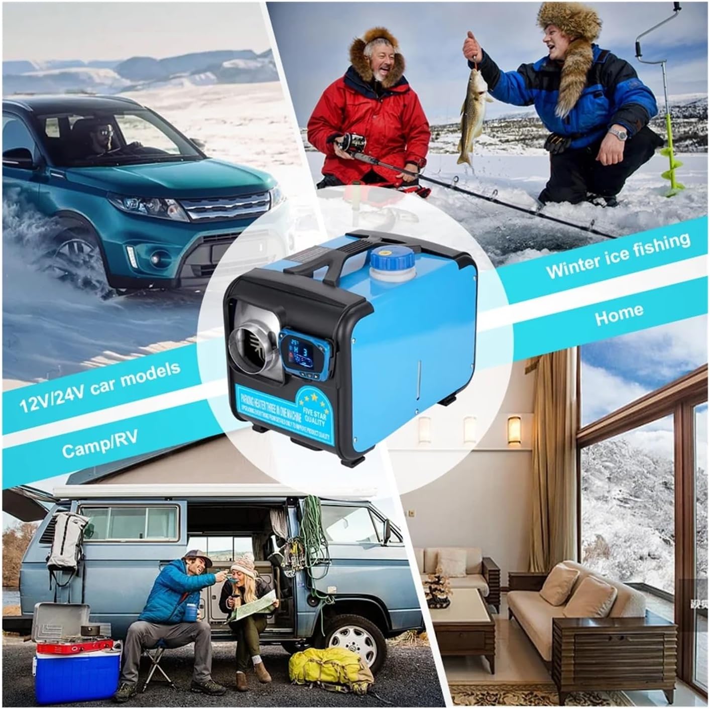 12V/24V Diesel Air Heater Integrated Parking Suitable Compatible with Winter Heating In Trucks Cars Homes Cabins Boats And Vehicles(12V 24V 220V Heater3)