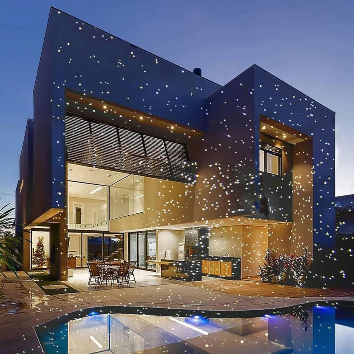 Proiettore di stelle da giardino, luce mobile Firefly con telecomando, distanza di proiezione 5-20 m, copre un'area di 50-300㎡ per uso esterno