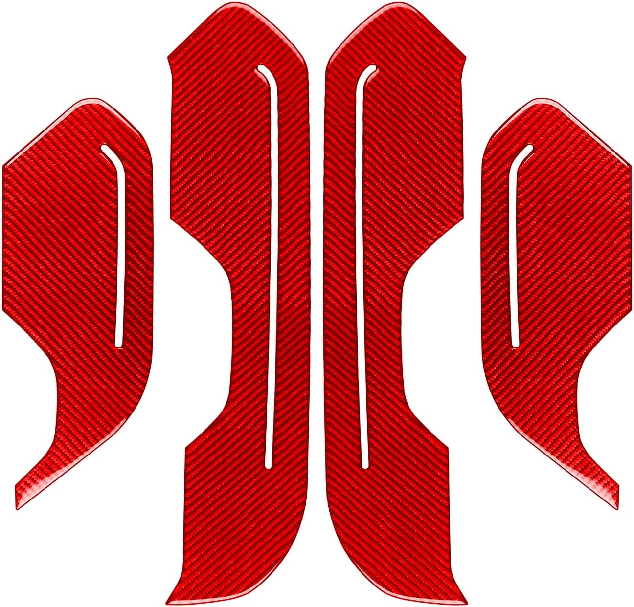 Real Carbon Fiber Car Door Anti Kick Panel Trim Sticker Door Panel Cover Decal Compatible with Jeep Wrangler JL 2018-2023 Compatible with Jeep Gladiator 2020-2023 Auto Accessories