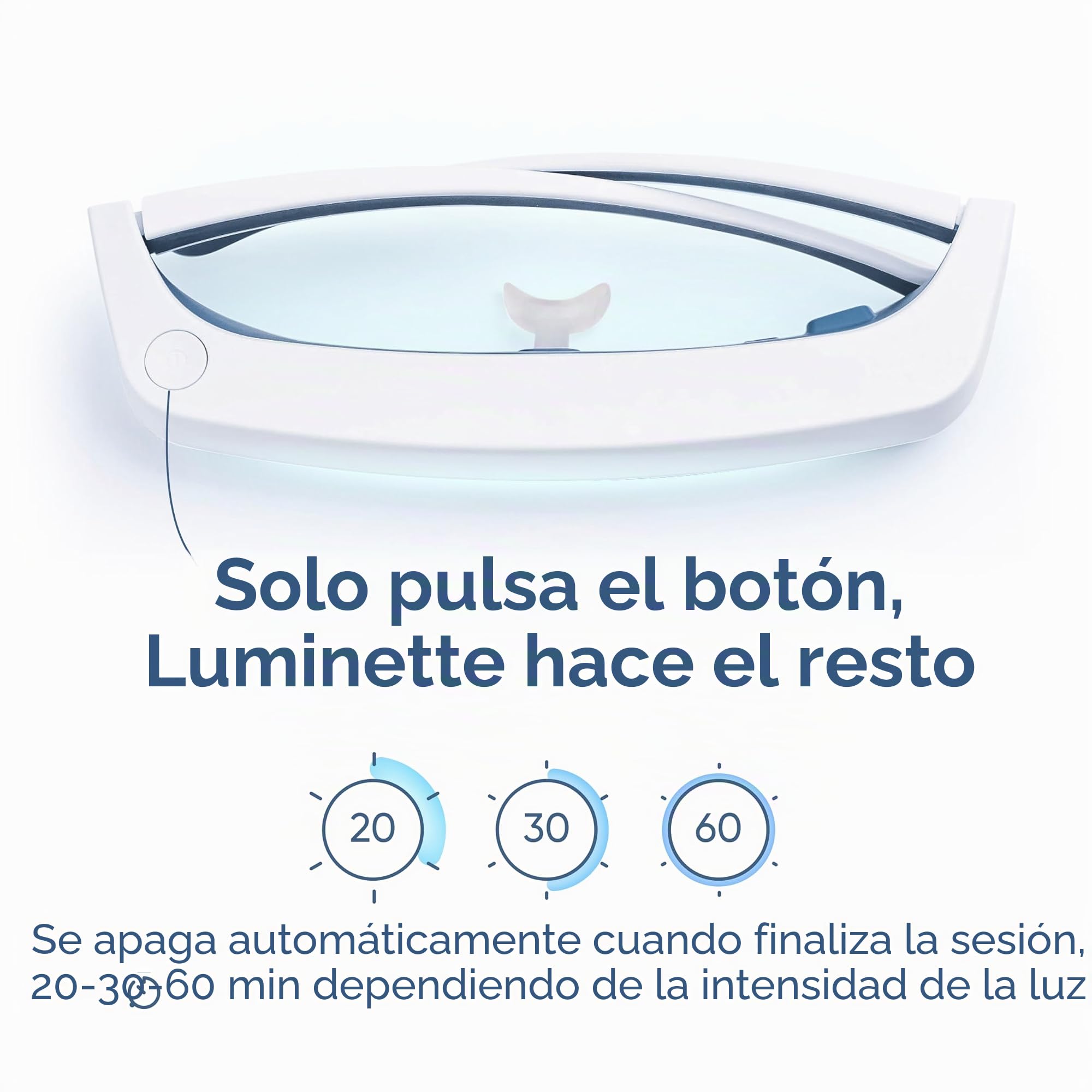 luminette Gafas de Terapia de Luz 3 - Lampara Luminoterapia Portátil para Usar - Luz Blanca Azulada - Alivio Natural para el Sueño, Estado de Ánimo Estacional y Jet Lag - Lámpara Solar (azul)