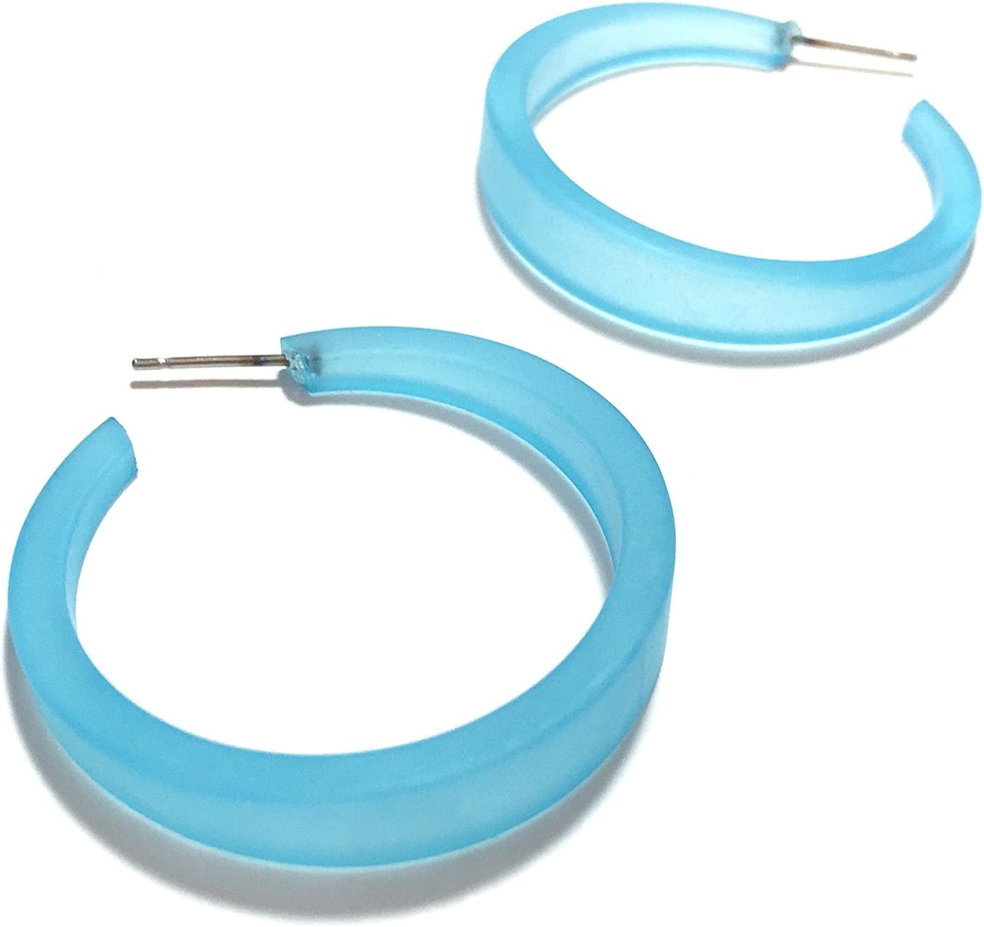 Leetie Lovendale Phoenix Hoop Earrings, Lightweight & Hypoallergenic, Handmade Jewelry for Women, Round Circle Earrings, USA Made, Vintage Lucite Acrylic, 1.5” (37mm) Diameter