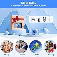 Vista 8 de Mini Camera Keychain Instant Digital, 1080P Mini Digital Camcorder with 32G, Tiny Pocket Camera for Travel Vlog Fun Recording, Long Battery Life Blue