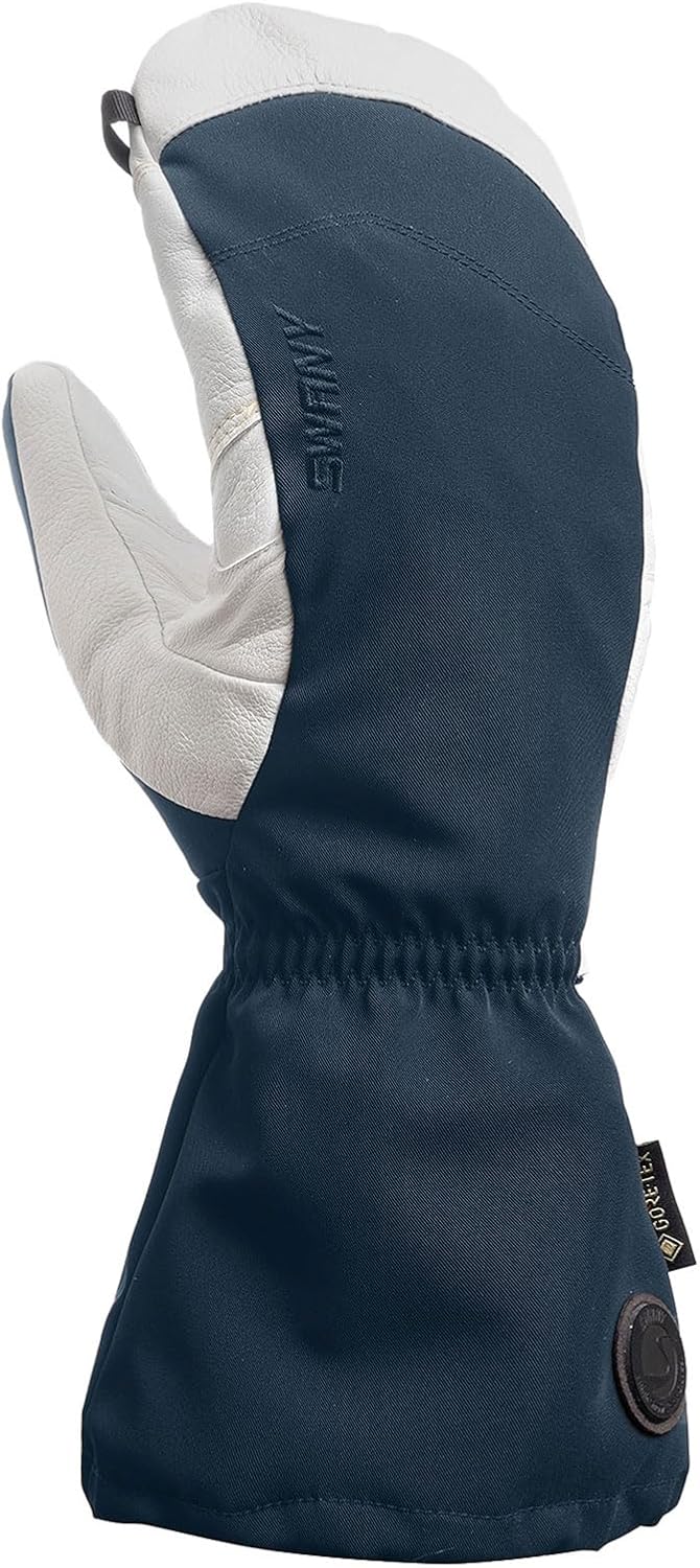Swany Men's The Air Softshell & Leather Insulated Waterproof Breathable Durable Active Winter Sport Mitt with Finger Channels